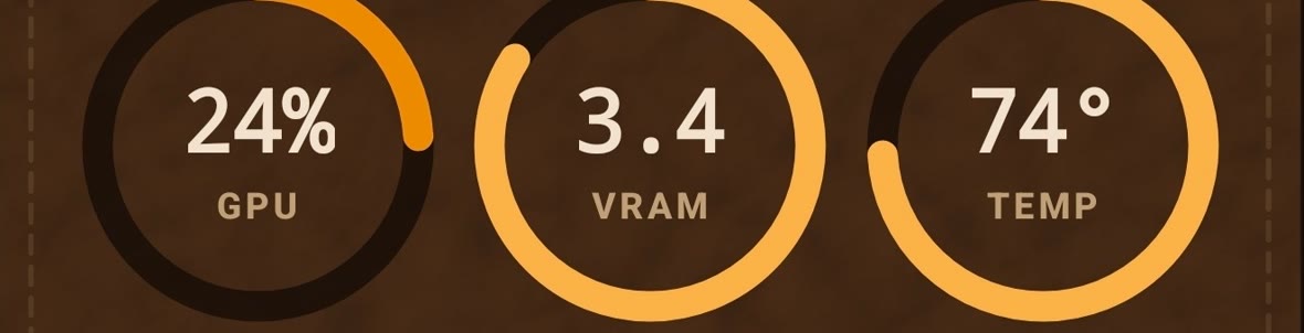 Live GPU utilization, VRAM and temperature gauges in Render Control